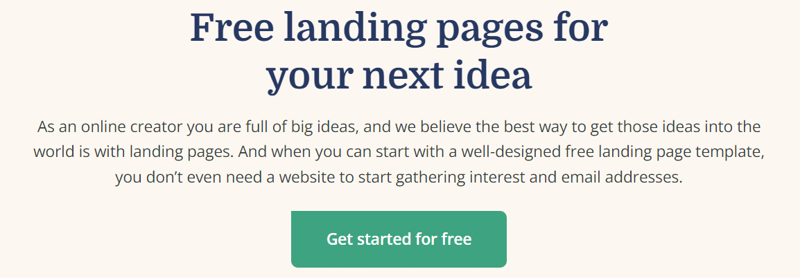 Convertkit landing pages