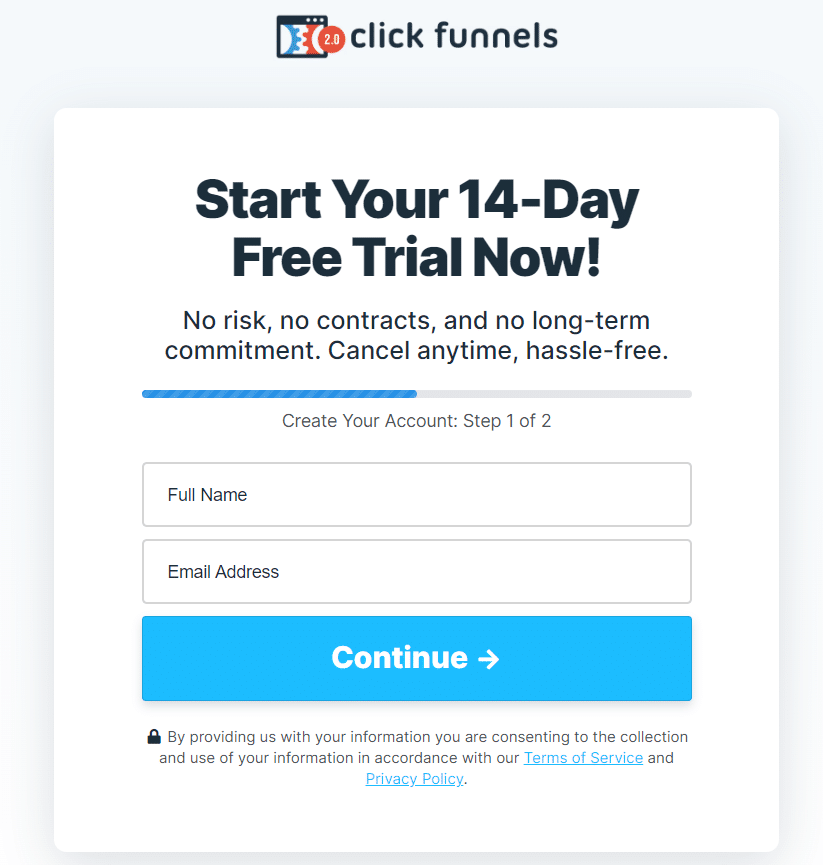 Start with Clickfunnels
